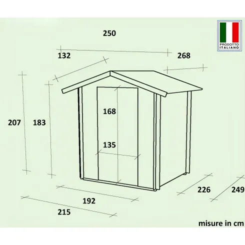 Casetta in Legno 2x2.5 25 mm con Pavimento Rimessa Porta Attrezzi da Giardino | BricoShop24