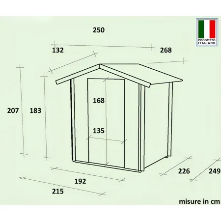 Casetta in Legno 2x2.5 25 mm con Pavimento Rimessa Porta Attrezzi da Giardino | BricoShop24
