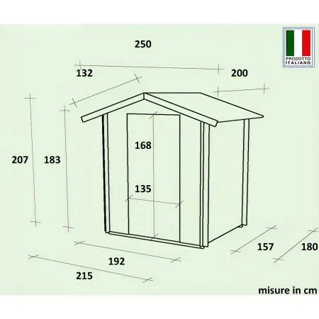 Casetta in Legno 2x1.8 25 mm con Pavimento Rimessa Porta Attrezzi da Giardino | BricoShop24