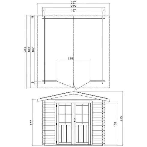 Casetta in Legno 2x1.8 25 mm con Pavimento Rimessa Porta Attrezzi da Giardino | BricoShop24