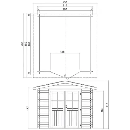 Casetta in Legno 2x1.8 25 mm con Pavimento Rimessa Porta Attrezzi da Giardino | BricoShop24