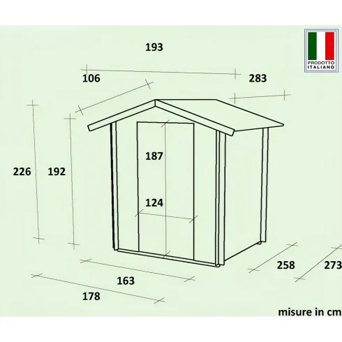 Casetta in Legno da Giardino per Rimessa Attrezzi 178x273x226 cm