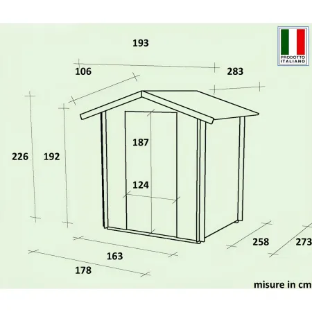 Casetta in Legno da Giardino per Rimessa Attrezzi 178x273x226 cm