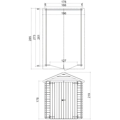 Casetta in Legno da Giardino per Rimessa Attrezzi 178x273x226 cm