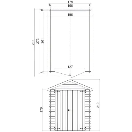 Casetta in Legno da Giardino per Rimessa Attrezzi 178x273x226 cm