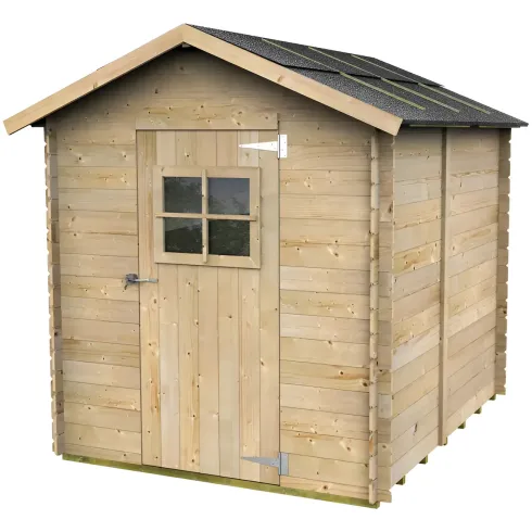 Casetta in Legno con Pavimento 178x218x205 cm Porta Attrezzi da Giardino