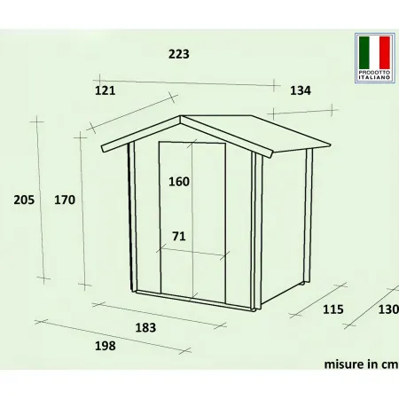 Casetta in Legno 2x1.3 con Pavimento Interno Rimessa per Attrezzi da Giardino | BricoShop24