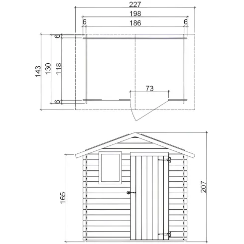 Casetta in Legno 2x1.3 con Pavimento Interno Rimessa per Attrezzi da Giardino | BricoShop24