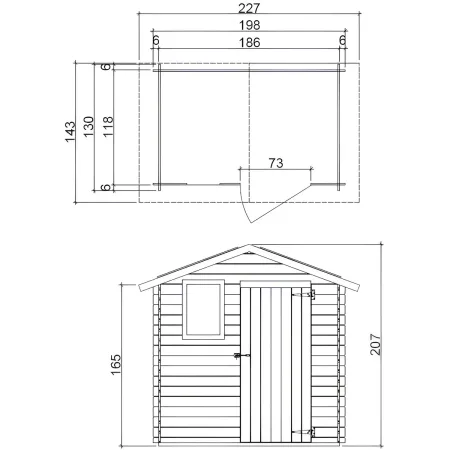 Casetta in Legno 2x1.3 con Pavimento Interno Rimessa per Attrezzi da Giardino | BricoShop24