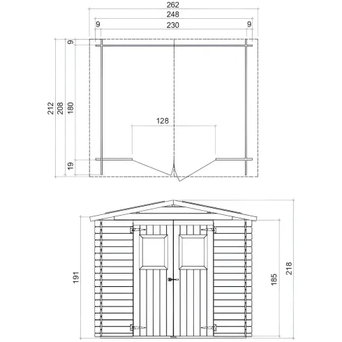 Casetta in Legno Blockhouse 2.5x2 19 mm con Pavimento Ricovero Attrezzi Giardino | BricoShop24