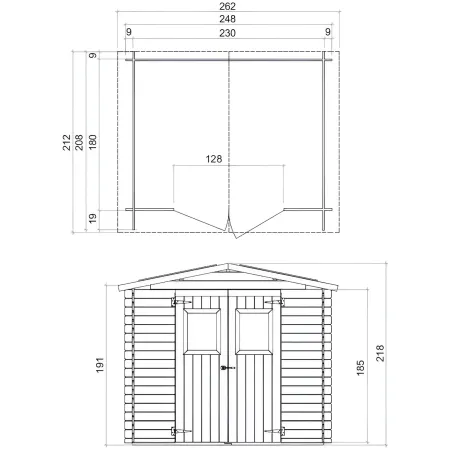 Casetta in Legno Blockhouse 2.5x2 19 mm con Pavimento Ricovero Attrezzi Giardino | BricoShop24