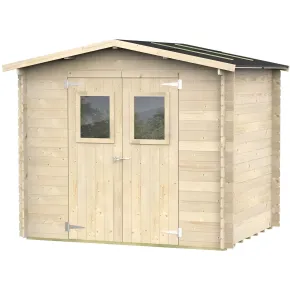 Casetta in Legno Blockhouse 2.5x2 19 mm con Pavimento Ricovero Attrezzi Giardino | BricoShop24