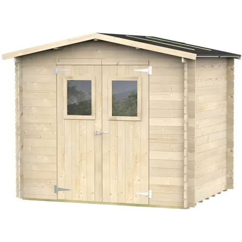 Casetta in Legno Blockhouse 2.5x2 19 mm con Pavimento Ricovero Attrezzi Giardino | BricoShop24