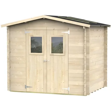 Casetta in Legno Blockhouse 2.5x2 19 mm con Pavimento Ricovero Attrezzi Giardino | BricoShop24