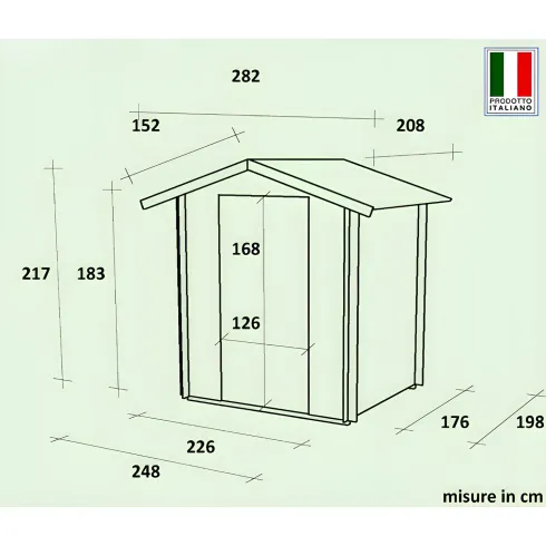 Casetta in Legno Blockhouse 2.5x2 19 mm con Pavimento Ricovero Attrezzi Giardino | BricoShop24