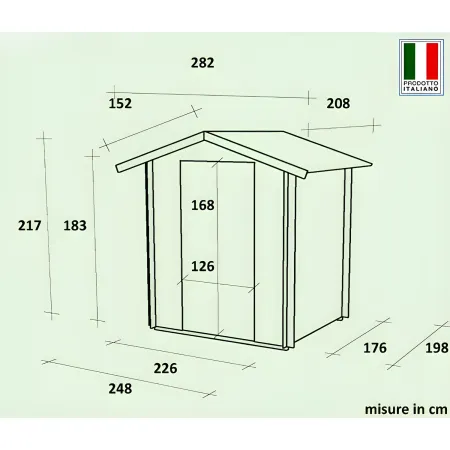 Casetta in Legno Blockhouse 2.5x2 19 mm con Pavimento Ricovero Attrezzi Giardino | BricoShop24