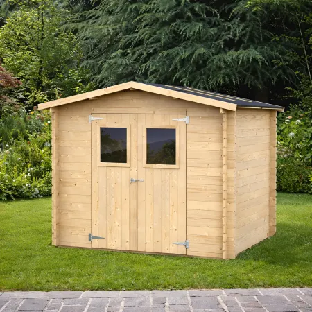 Casetta in Legno Blockhouse 2.5x2 19 mm con Pavimento Ricovero Attrezzi Giardino | BricoShop24