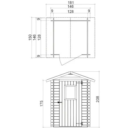 Casetta in Legno 1.5x1.5 con Pavimento Rimessa Ricovero per Attrezzi da Giardino | BricoShop24