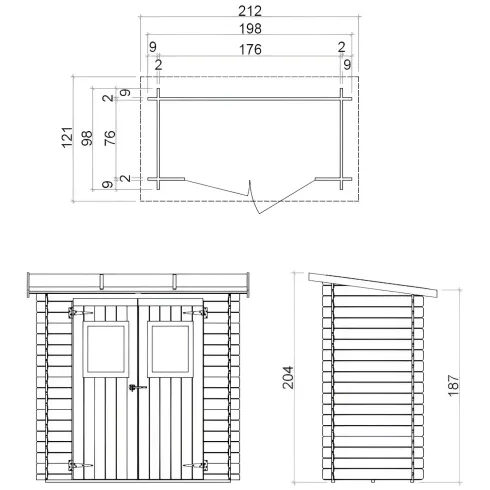 Casetta Armadio in Legno 2x1 con Pavimento Rimessa Attrezzi da Terrazzo Giardino | BricoShop24