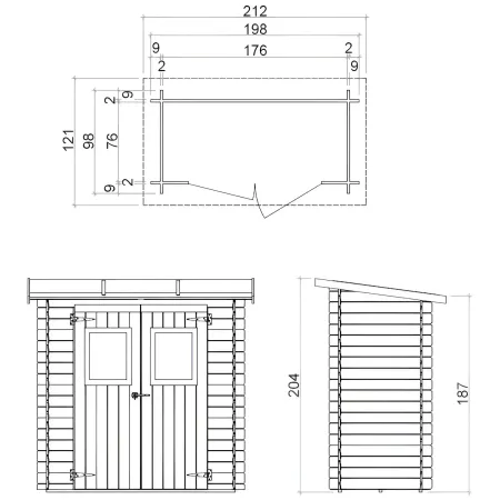 Casetta Armadio in Legno 2x1 con Pavimento Rimessa Attrezzi da Terrazzo Giardino | BricoShop24