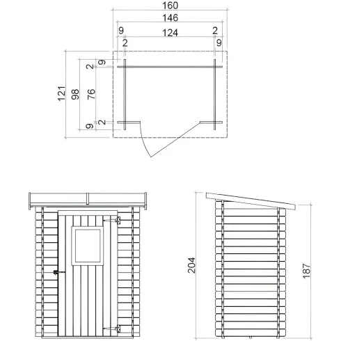Casetta Armadio in Legno Da Giardino per Attrezzi 124x76 cm