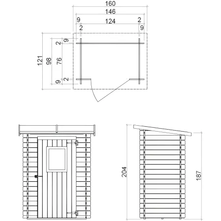 Casetta Armadio in Legno Da Giardino per Attrezzi 124x76 cm