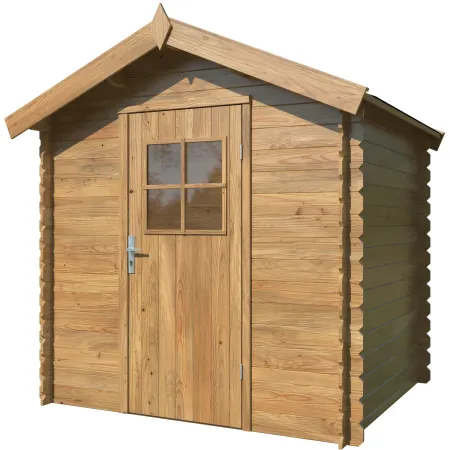 Casetta in Legno Impregnato 19 mm 206x176 cm Blockhouse Porta Vetrata