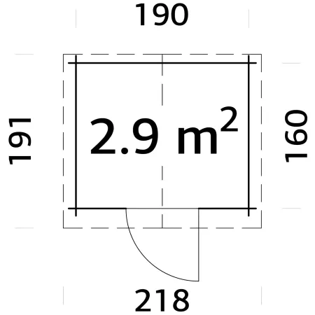 Casetta in Legno Impregnato 19 mm 206x176 cm Blockhouse Porta Vetrata