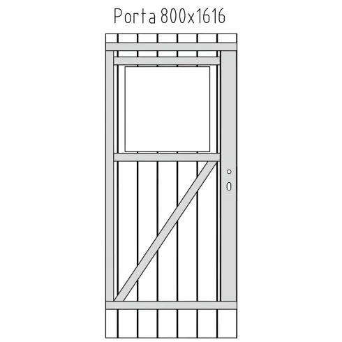 Casetta in Legno Impregnato 19 mm 206x176 cm Blockhouse Porta Vetrata