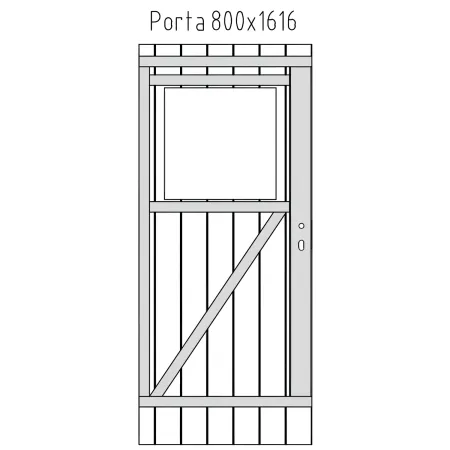 Casetta in Legno Impregnato 19 mm 206x176 cm Blockhouse Porta Vetrata