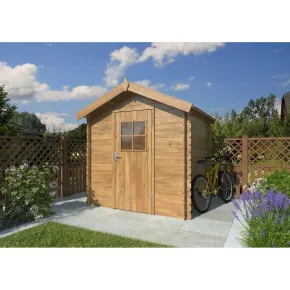Casetta in Legno Impregnato 19 mm 206x176 cm Blockhouse Porta Vetrata 2