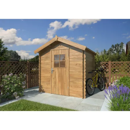 Casetta in Legno Impregnato 19 mm 206x176 cm Blockhouse Porta Vetrata