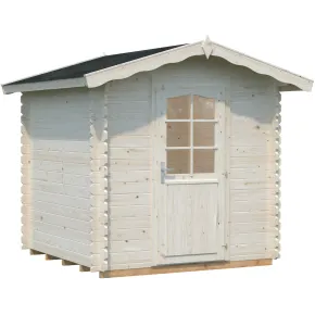 Casetta in Legno Grezzo 28 mm 218x218 cm Blockhouse con Pavimento