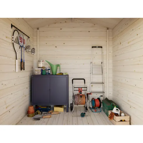 Casetta in Legno Grezzo 28 mm 218x218 cm Blockhouse con Pavimento
