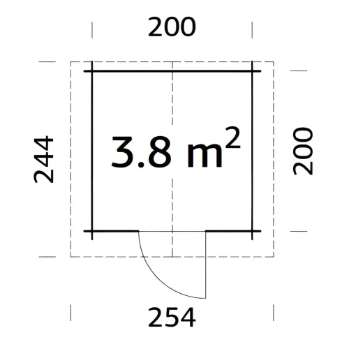 Casetta in Legno Grezzo 28 mm 218x218 cm Blockhouse con Pavimento