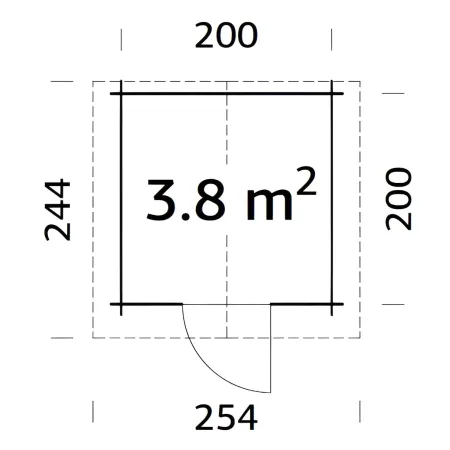 Casetta in Legno Grezzo 28 mm 218x218 cm Blockhouse con Pavimento