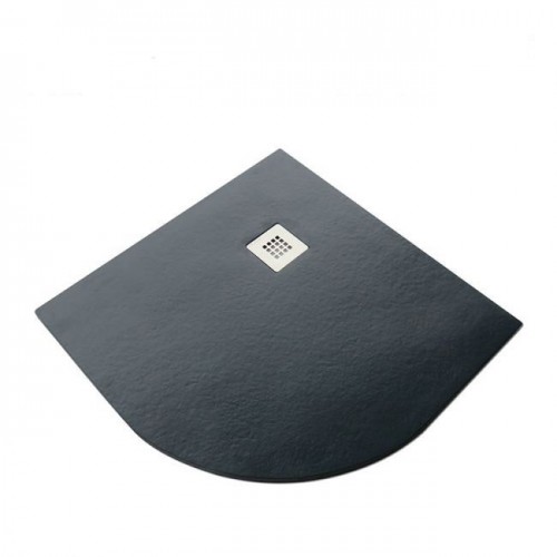 Piatto Doccia Slim Semicircolare 80x80 90x90 Pietra Nero 2.8cm Angolare Piletta