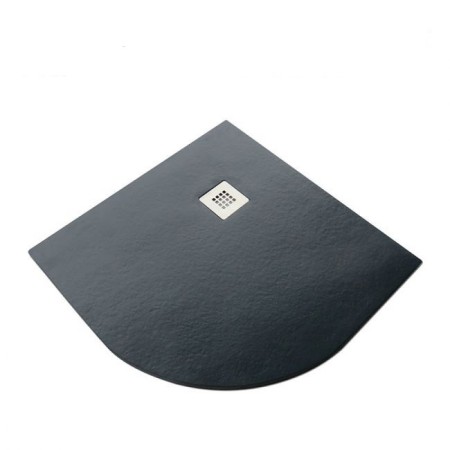 Piatto Doccia Slim Semicircolare 80x80 90x90 Pietra Nero 2.8cm Angolare Piletta
