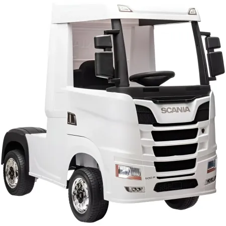 Camion Elettrico Scania Bianco 24V per Bambini con Telecomando