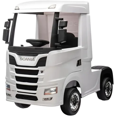 Camion Elettrico Scania Bianco 24V per Bambini con Telecomando