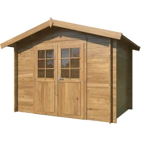 Casetta in Legno Impregnato 28 mm 296x200cm Blockhouse Doppia Porta