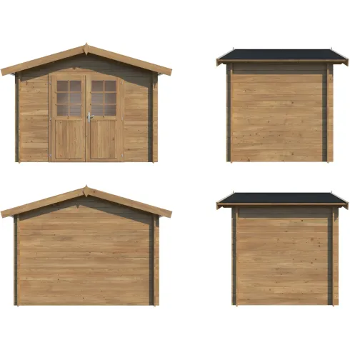 Casetta in Legno Impregnato 28 mm 296x200cm Blockhouse Doppia Porta