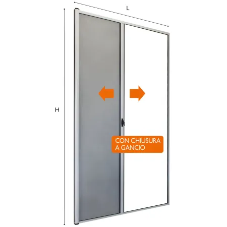 Zanzariera a Rullo Laterale per Porta Bianco 150x250 Riducibile