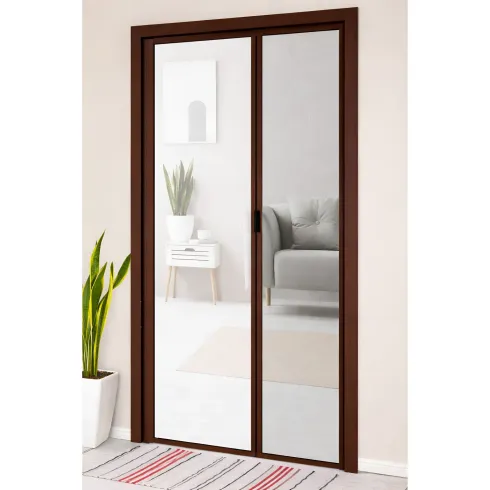 Zanzariera a Rullo Laterale per Porta Marrone 150x250 Riducibile