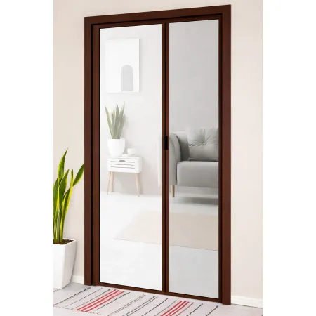Zanzariera a Rullo Laterale per Porta Marrone 150x250 Riducibile