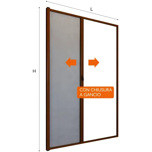 Zanzariera a Rullo Laterale per Porta Marrone 150x250 Riducibile