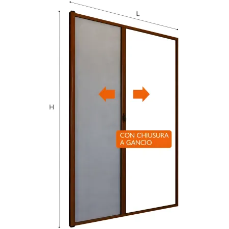 Zanzariera a Rullo Laterale per Porta Marrone 150x250 Riducibile