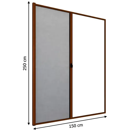 Zanzariera a Rullo Laterale per Porta Marrone 150x250 Riducibile