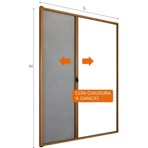 Zanzariera a Rullo Laterale per Porta Bronzo 150x250 Riducibile