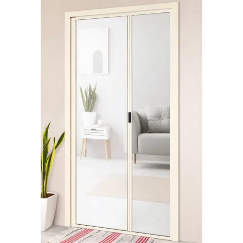 Zanzariera a Rullo Laterale per Porta Avorio 150x250 Riducibile